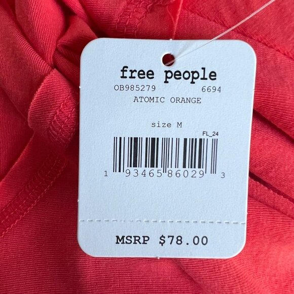 Free People Movement Oversized Hooded Shirt Atomic Orange Size Medium NWT - Picture 9 of 9